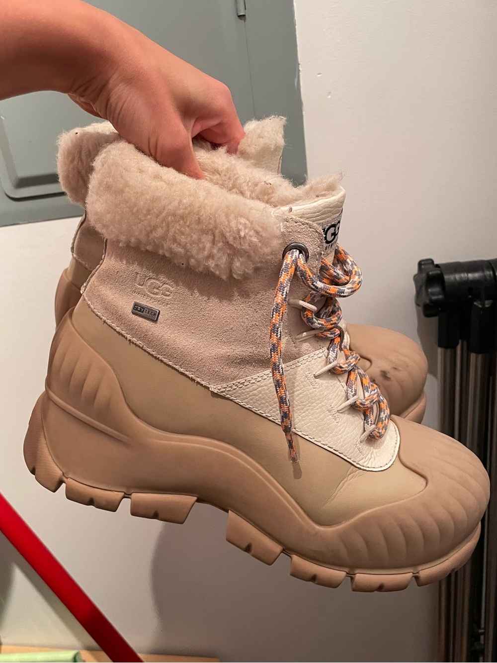 UGG Adiroam cream hiking boots